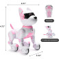 Top Race Pink Robot Dog - Interactive Remote Control Smart Pet with Voice Commands, Dancing & Touch for Kids 3+