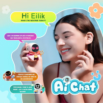 ENERGIZE LAB Eiliko Aquamarine - Robot Porte-Bonheur AI, Bijou Électronique Amusant pour Couples et Amis