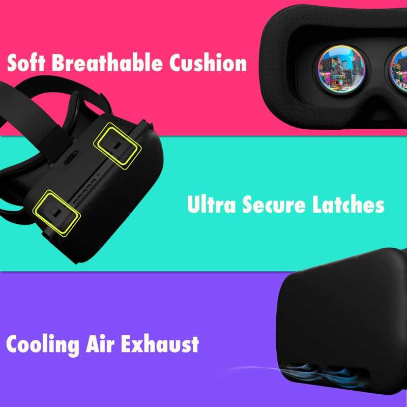 Orzly VR Headset for Nintendo Switch & OLED – Adjustable Lens, Black