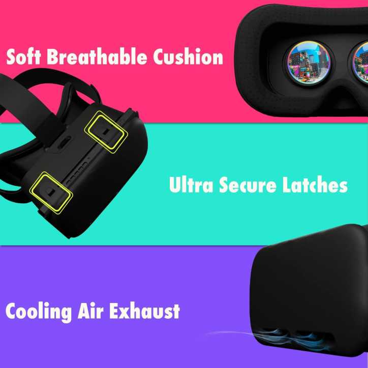 Casque VR Orzly pour Nintendo Switch & OLED avec Lentille Ajustable - Édition Cadeau Noire