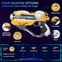 Set de 2 Pistolets Laser avec Gilets Score LED Digitale - Jeu Famille, Cadeau Anniversaire Enfants 6+