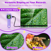 Mini Pocket Handheld Microscope for Kids - STEM Educational Science Toy for Ages 5-12, Purple