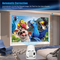 Mini Portable 4K Projector with WiFi 6, BT 5.2, Auto Keystone & Rotation