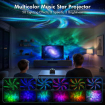 Rossetta Galaxy Star Projector with Bluetooth Speaker, White Noise, Remote, Timer – Night Light for Kids & Adults