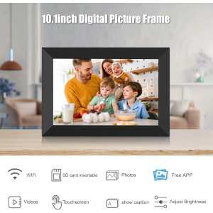 10.1 WiFi Digital Picture Frame, 1280x800 IPS Touch Screen, Auto-Rotate, Remote Photo & Video Sharing App