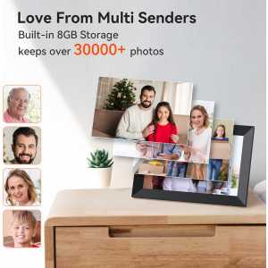 10.1 WiFi Digital Picture Frame, 1280x800 HD IPS Touchscreen, Smart Cloud Photo Sharing via App/Email (Black)