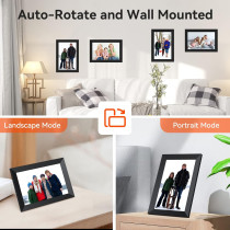 Cadre Photo Numérique 10.1 WiFi HD IPS Tactile Noir