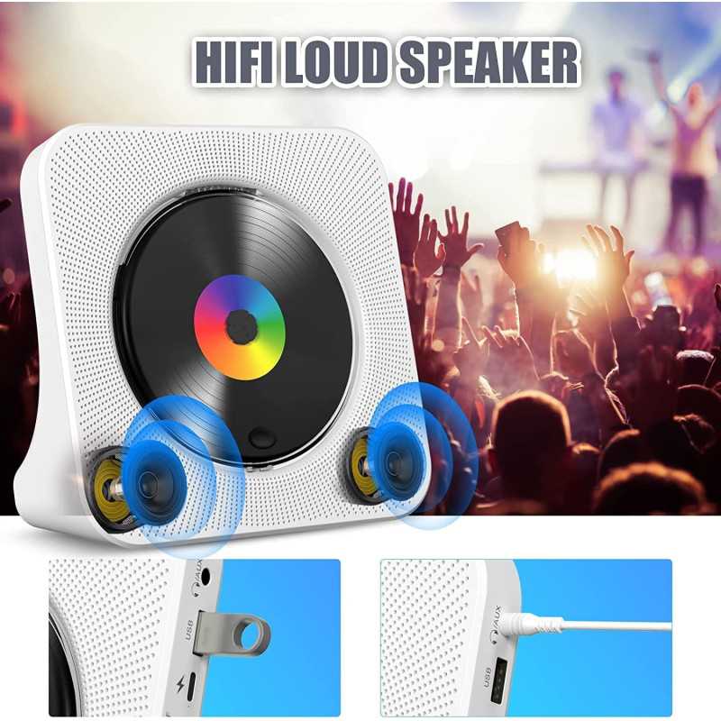 Lecteur CD Bluetooth Portable Gueray avec Radio FM et USB