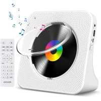 Gueray Portable Bluetooth CD Player with HiFi Speakers, LCD Display, Timer, FM Radio & USB Type-C