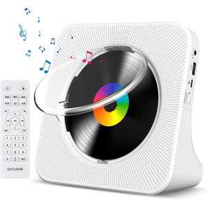 Gueray Portable Bluetooth CD Player with HiFi Speakers, LCD Display, Timer, FM Radio & USB Type-C