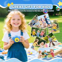 Caméra Enfants HD Cadeau Noël Anniversaire 3-9 Ans Bleu
