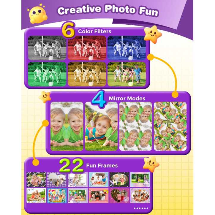 Appareil Photo Instantané Enfants - Cadeau Anniversaire Noël 3-12 Ans - Camera HD 1080P Violet avec Impression Photos Appareil Photo Instantané Enfants - Cadeau Anniversaire Noël 3-12 Ans - Camera HD 1080P Violet avec Impression Photos