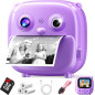 Kids Instant Print Camera for Girls & Boys 3-12 - 1080P HD Digital Photo & Video Toy, Purple