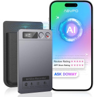 AI Voice Recorder with Noise Cancellation, Transcription & Summarization, 152 Language Support, 64GB Gray