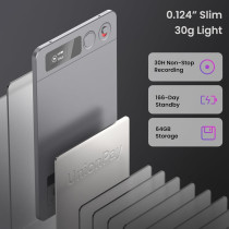 Enregistreur Vocal AI 64GB - Transcription, Annulation de Bruit