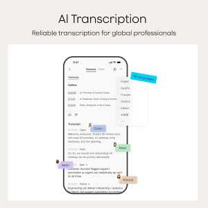 Enregistreur Vocal AI Plaud Note, Transcription & Résumé, 64GB, 112 Langues, Bleu Marine, Version Standard