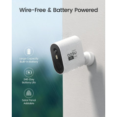 Caméra Sécurité Sans Fil Aosu 2K HD Nuit 240 Jours Batterie