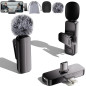 Pack de 2 Micros Lavalier Sans Fil pour iPhone & Android, Clip Dual, Réduction Bruit, 6H, Noir Pack de 2 Micros Lavalier Sans Fil pour iPhone & Android, Clip Dual, Réduction Bruit, 6H, Noir