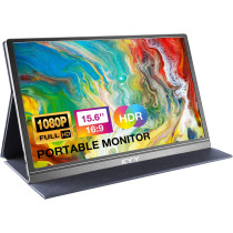 KYY 15.6 Portable 1080P FHD USB-C Gaming Monitor with Speakers & Cover