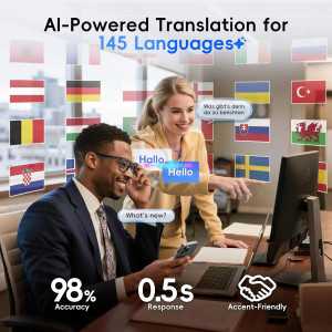 GetD AI Smart Glasses with ChatGPT, 145-Language Translation & Music