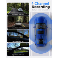 Caméra Dash 360° 4 Canaux Voiture GPS 5G WiFi Vision Nuit 128GB