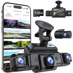 Caméra Dash 360° 4 Canaux Voiture GPS 5G WiFi Vision Nuit 128GB