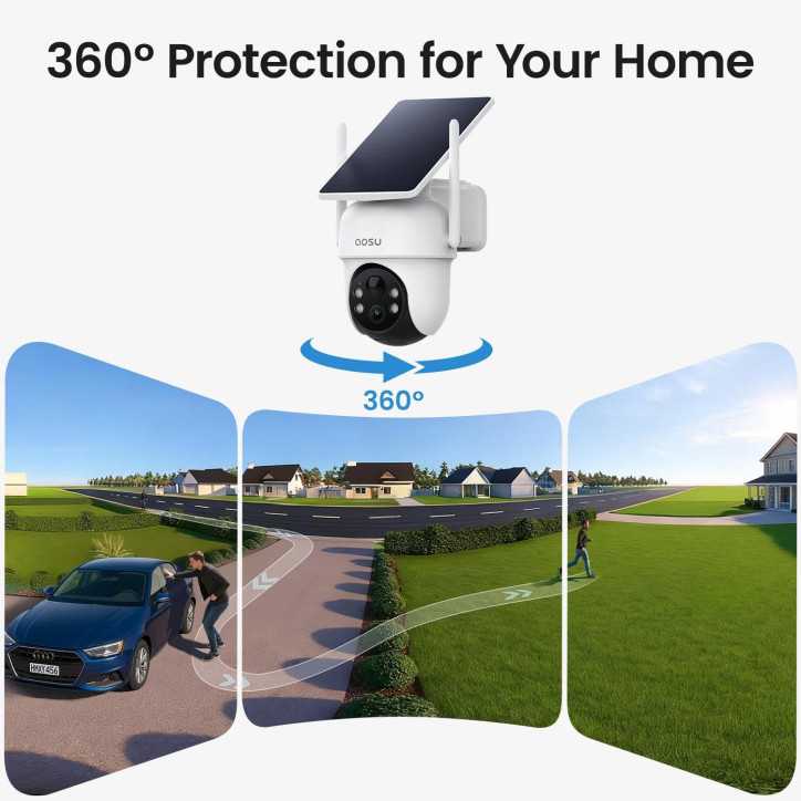 aosu 4-Cam Outdoor Wireless Security Camera System, Solar-Powered, 360° Pan & Tilt, 2K Night Vision, No Subscription aosu 4-Cam Outdoor Wireless Security Camera System, Solar-Powered, 360° Pan & Tilt, 2K Night Vision, No Subscription