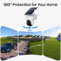 Caméras de Sécurité Extérieures Sans Fil Aosu 4 Caméras, Solaires, Vision Nocturne 2K, Panoramique 360°