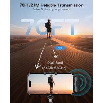 Wireless Mini Lavalier Microphone 2-Pack for iPhone & Android - Bluetooth Clip-On Mic