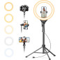 UBeesize 12 Selfie Ring Light with 62 Tripod Stand for Video, Live Streaming, Compatible with Phones & Cameras UBeesize 12 Selfie Ring Light with 62 Tripod Stand for Video, Live Streaming, Compatible with Phones & Cameras