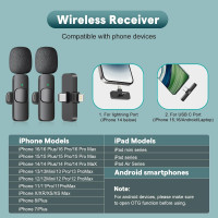 Microphone sans fil MAYBESTA Bluetooth Lavalier pour iPhone & Android - Clip pour YouTube, TikTok, Podcast