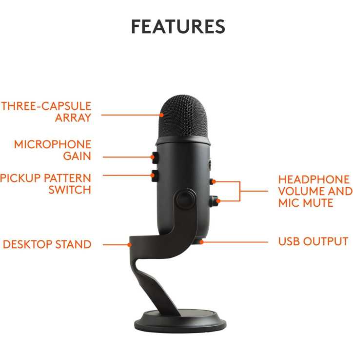 Microphone USB Logitech Blue Yeti pour Gaming, Streaming, Podcast, YouTube, PC - Son Studio, Plug & Play Microphone USB Logitech Blue Yeti pour Gaming, Streaming, Podcast, YouTube, PC - Son Studio, Plug & Play