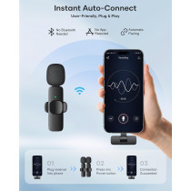 Microphone Lavalier Sans Fil 2 Pack pour iPhone & Android