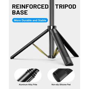 Vlogging Kit for iPhone/Android – 71 Selfie Stick Tripod with Light, Wireless Remote & Microphone for TikTok/YouTube