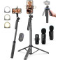 Vlogging Kit for iPhone/Android – 71 Selfie Stick Tripod with Light, Wireless Remote & Microphone for TikTok/YouTube Vlogging Kit for iPhone/Android – 71 Selfie Stick Tripod with Light, Wireless Remote & Microphone for TikTok/YouTube