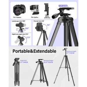 Kit de Vlogging pour iPhone/Android avec Microphone Sans Fil, Trépieds, Lumière RGB pour YouTube & TikTok