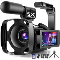 5K UHD Vlogging Camera 64MP with Night Vision, 16X Zoom & WiFi