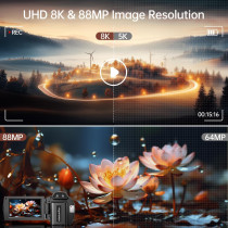 8K Video Camera 88MP UHD Vlogging Camcorder with WiFi & Night Vision