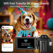8K Video Camera 88MP UHD Vlogging Camcorder with WiFi & Night Vision