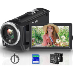 Caméra Vidéo 2.7K QHD 50MP Vlogging 16X Zoom + Accessoires