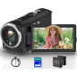 2.7K QHD 50MP Video Camera Camcorder with 16X Zoom, 270° Screen, 32GB SD Card & 2 Batteries, Webcam & Recording While Ch 2.7K QHD 50MP Video Camera Camcorder with 16X Zoom, 270° Screen, 32GB SD Card & 2 Batteries, Webcam & Recording While Ch