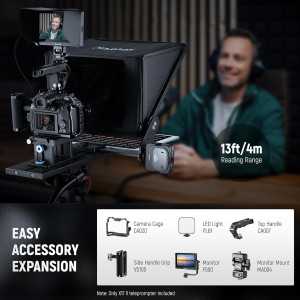 NEEWER Teleprompter X17 II 17 HD Beamsplitter, RT113 Remote/App Control, All Metal Frame, QR Plate, Max 44.1lb Load