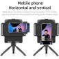 AMBITFUL 7.5'' Mini Teleprompter with Tabletop Tripod, Adjustable Phone Clip & Camera Ring for Streaming