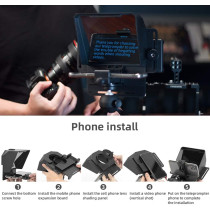 AMBITFUL 7.5 Mini Teleprompter with Tripod for Smartphone & DSLR
