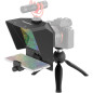 AMBITFUL 7.5'' Mini Teleprompter with Tabletop Tripod, Adjustable Phone Clip & Camera Ring for Streaming