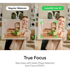 Insta360 Link 2C : Webcam 4K HDR, Auto Framing & Micro AI
