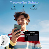AI Translation Earbuds Bluetooth 5.4, Real-Time 164 Language Translator, 7 Modes, 48H Battery, with App for Calls & Travel