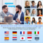 Écouteurs Traduction IA Temps Réel 164 Langues, App, Bluetooth 5.4, 48H Autonomie, 7 Modes, Appels Audio/Video Écouteurs Traduction IA Temps Réel 164 Langues, App, Bluetooth 5.4, 48H Autonomie, 7 Modes, Appels Audio/Video