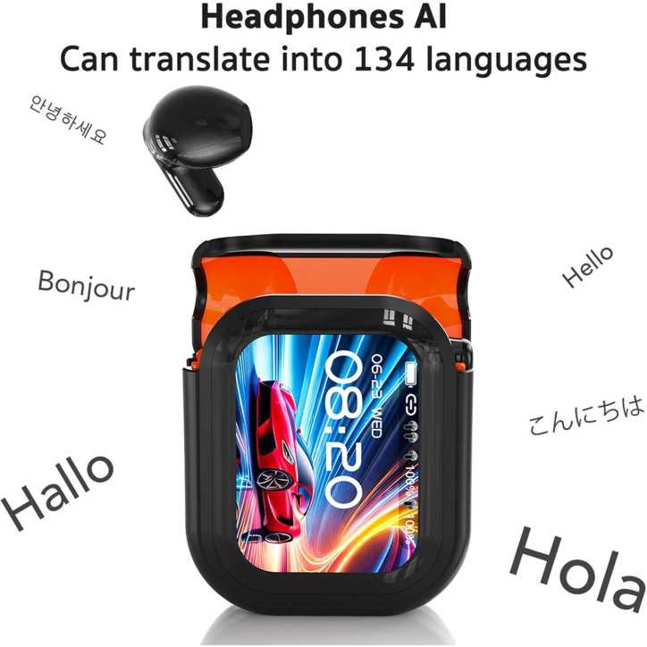 Écouteurs Traducteurs AI NE20 Bluetooth 6.0 avec Écran Tactile LCD, Traduction Temps Réel 148 Langues Écouteurs Traducteurs AI NE20 Bluetooth 6.0 avec Écran Tactile LCD, Traduction Temps Réel 148 Langues