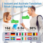 AI Translation Earbuds 3-in-1, Real-Time 164-Language Translator, Bluetooth 5.4, 48H Battery, Open Ear, Business Use
